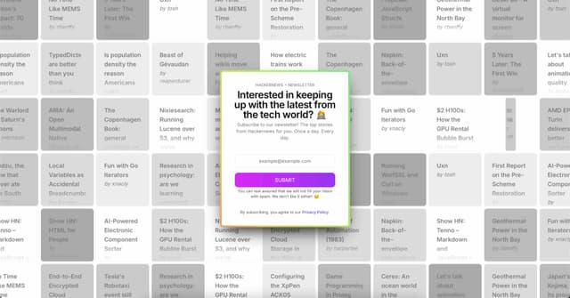 HackerNews newsletter preview